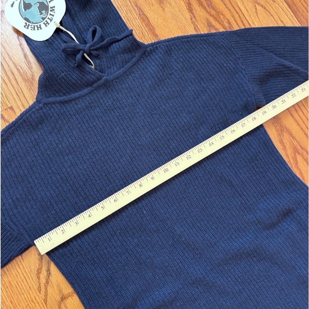 Toad & Co Whidbey Hooded Sweater Dress Navy Blue Wool T1781205 Womens M NWT - Picture 9 of 10